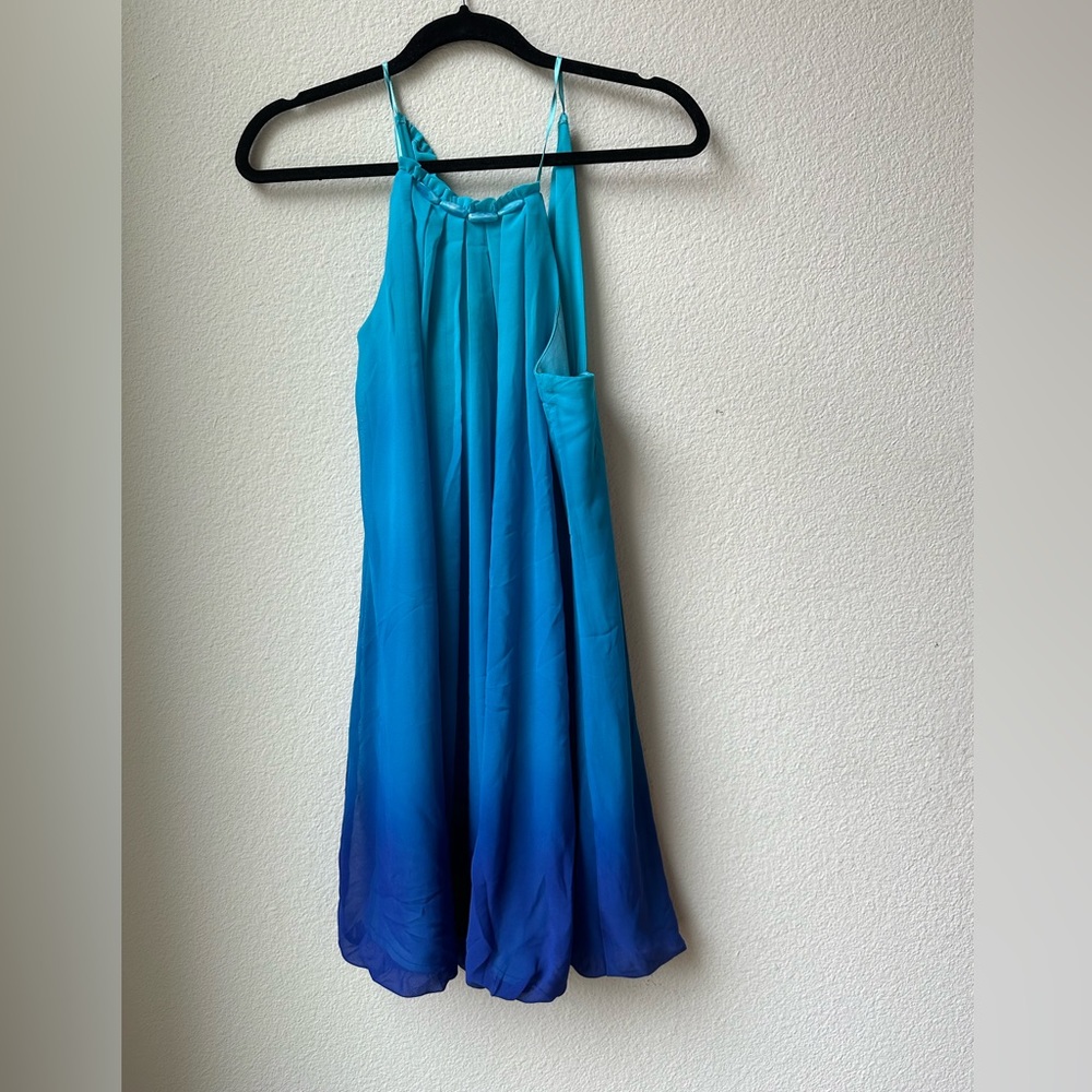 B. DARLIN Blue Turquoise Bubble Mini Dress - Size S